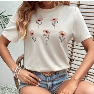 Shein Embroidered Floral Top EUC